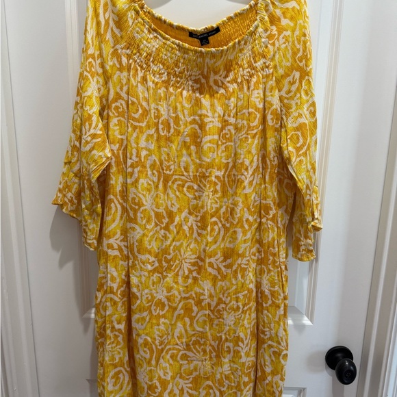 Zac & Rachel Yellow and White Textured Dress - Picture 1 of 3